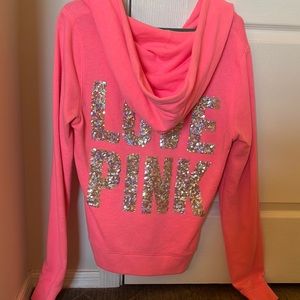Pink hooded zip up jacket from PINK